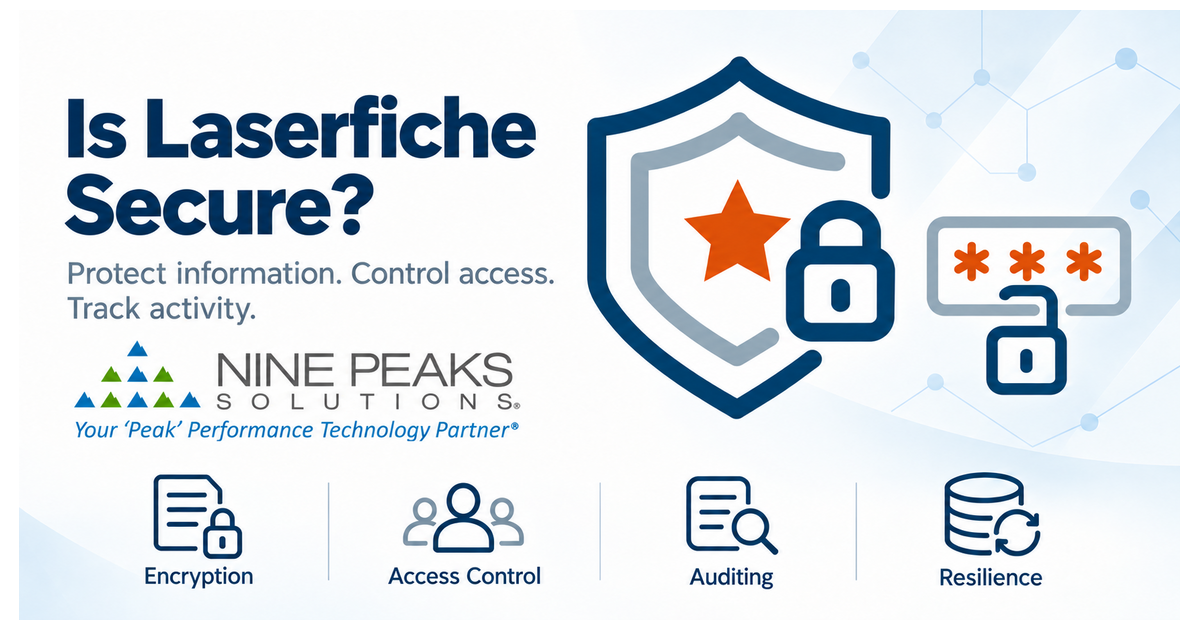Is Laserfiche secure? Encryption, access control, auditing, and resilience help protect information.